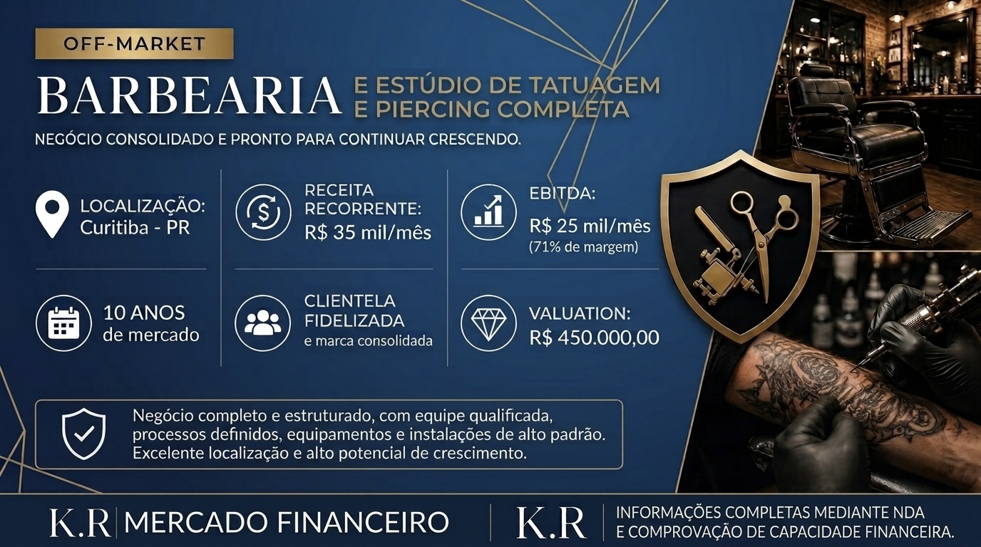 Barbearia e Estúdio de Tatuagem e Piercing Completa